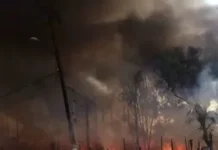 Densa humareda por incendio en el ex Lago de Texcoco agrava contingencia ambiental en el Valle de México Foto: REDES